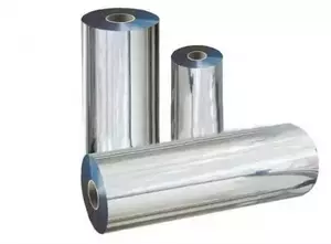 Пленка рулонная PET металлизированная 500мм, 3000м, 22мик, серебро